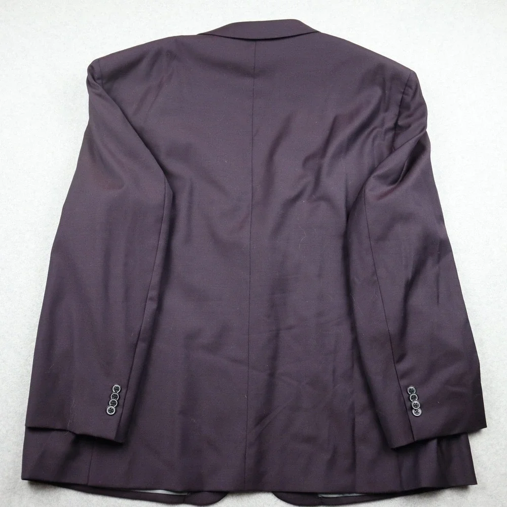 Joseph Abboud Blazer Mens 54 Regular White Label Plum Purple Wool Blend Stretch